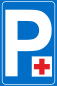 Mobile Preview: Parkplatzschild mit rotem Kreuz für Doktor und Patient